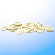 Load image into Gallery viewer, Image of multiple finger cots. One finger cot is used each night for sanitary insertion into the gut exit opening of your digestive tract