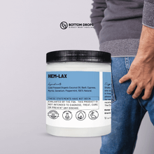 Load image into Gallery viewer, Gut exit suppositories for constipation, 6-ounce jar comes with silicon ice tray, finger cots, dropper. Slowly nurture colon-gut into better data dumping (pooping) habits. Ingredient list coconut oil, basil, cypress, myrtle, peppermint, geranium herbs & essential oils